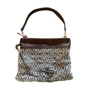 Myra Bag Woven & Leather Crossbody / Clutch Purse